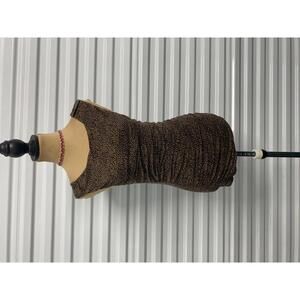 Vintage Brown Leopard Print Ruched Sleeveless Top